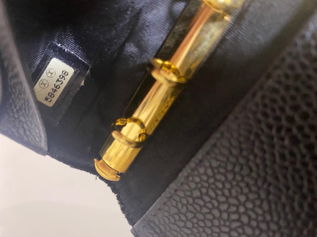 【CHANEL】本革ココマークキャビアスキン手帳 シャネルマトラッセ