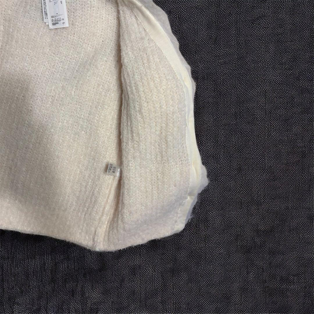 タグ付き新品✨ユナイテッドアローズ　ファーリーオーバーカーディガン シャギー　白