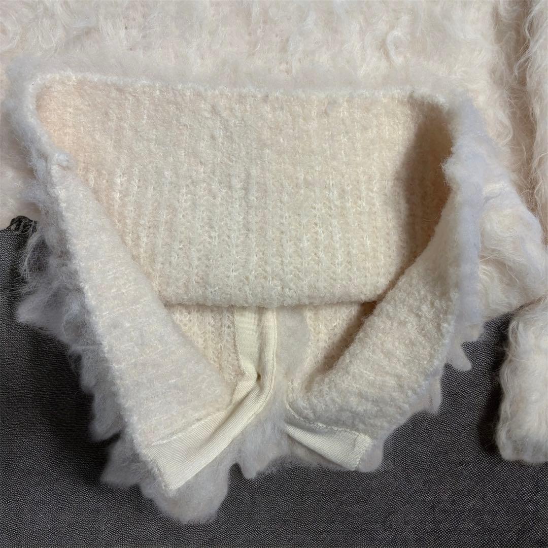 タグ付き新品✨ユナイテッドアローズ　ファーリーオーバーカーディガン シャギー　白