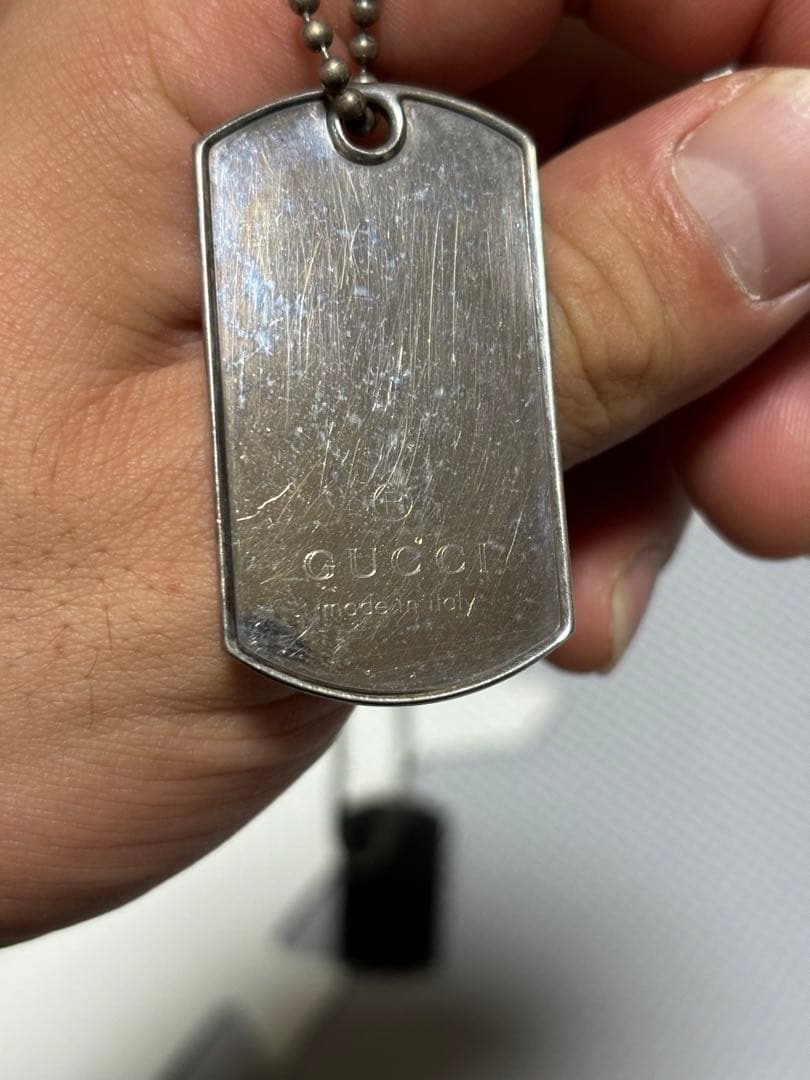 GUCCI シルバー ドッグタグ チェーン付き