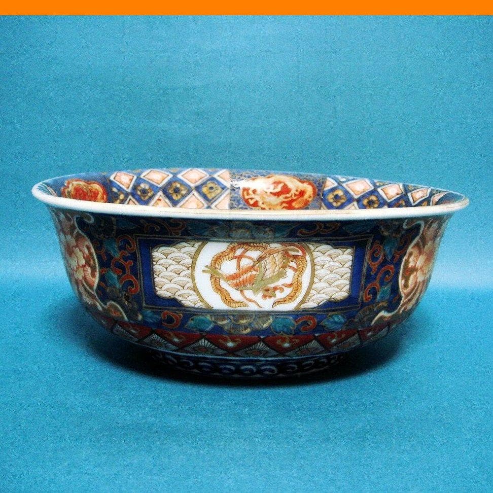 216『色絵金彩 鳳凰 龍 花唐草 鉢』　/骨董品 古美術 古玩 アンティーク