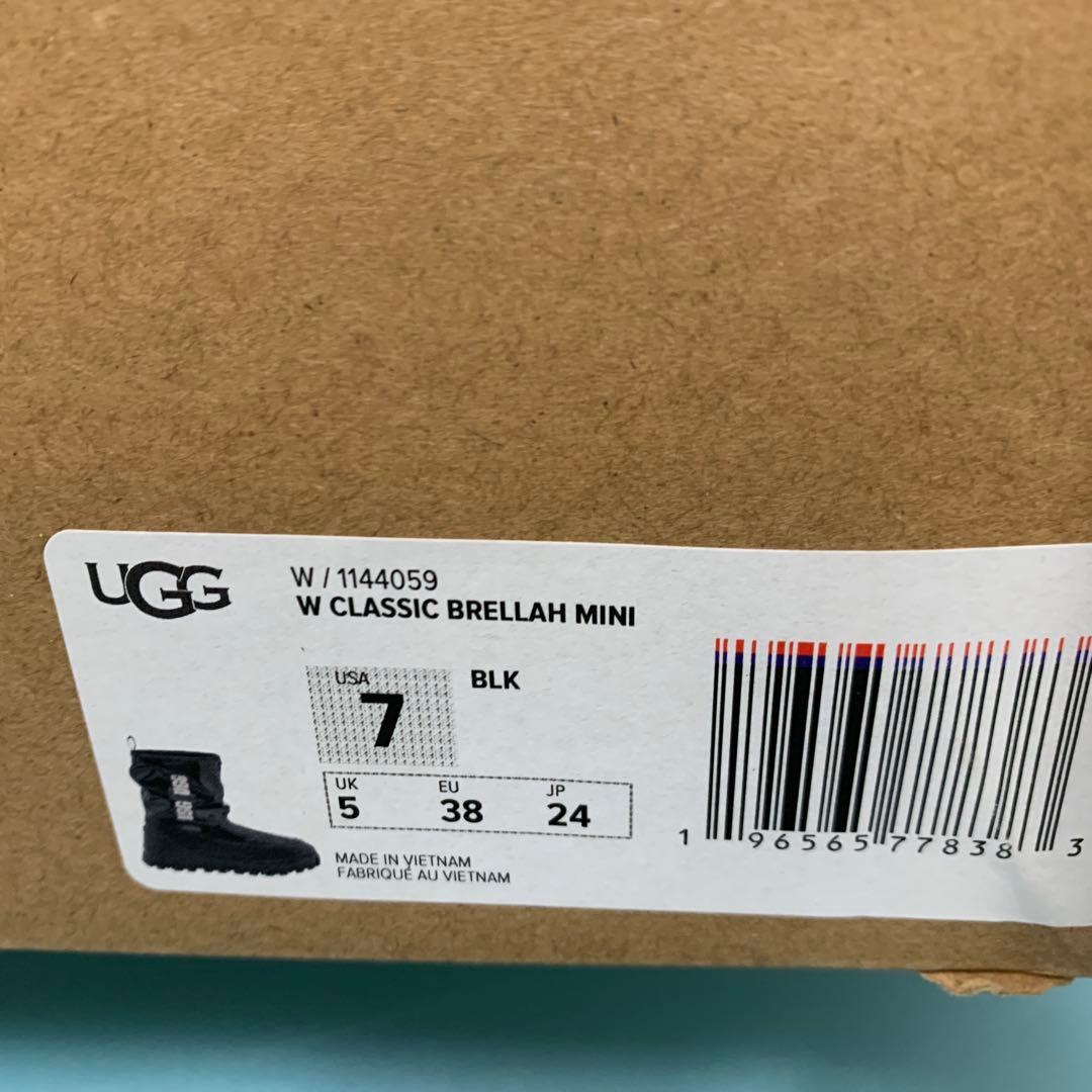新品未使用 タグ付き UGG 24cm 黒 レインブーツ 長靴 アグ