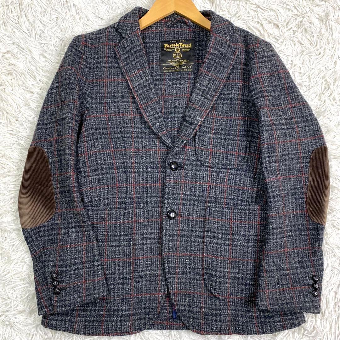 超希少✨限定品 ハリスツイード ジャケット エルボーパッチ 胡桃釦グレンチェック