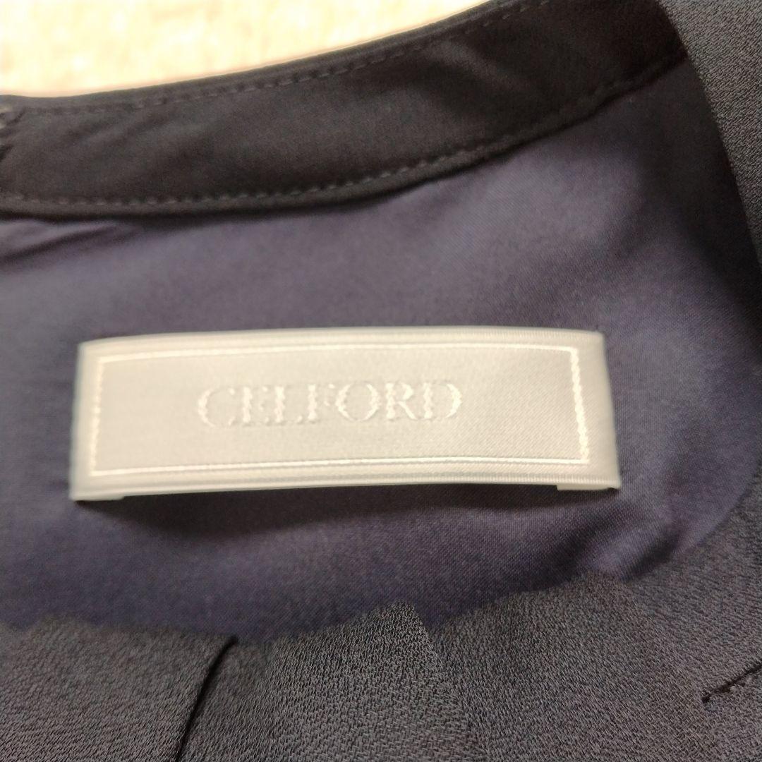 saya00b025　セルフォード　ボウタイプリーツワンピース　ロング