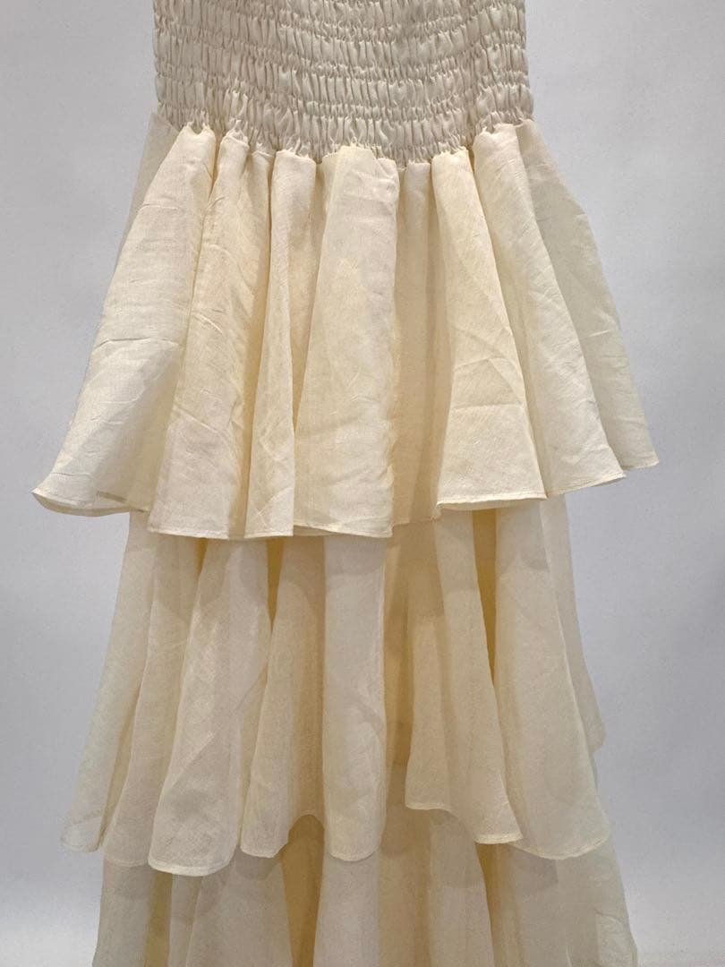 アイボリー maison celon frilly tiered dress
