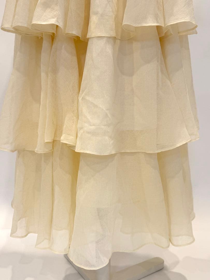 アイボリー maison celon frilly tiered dress