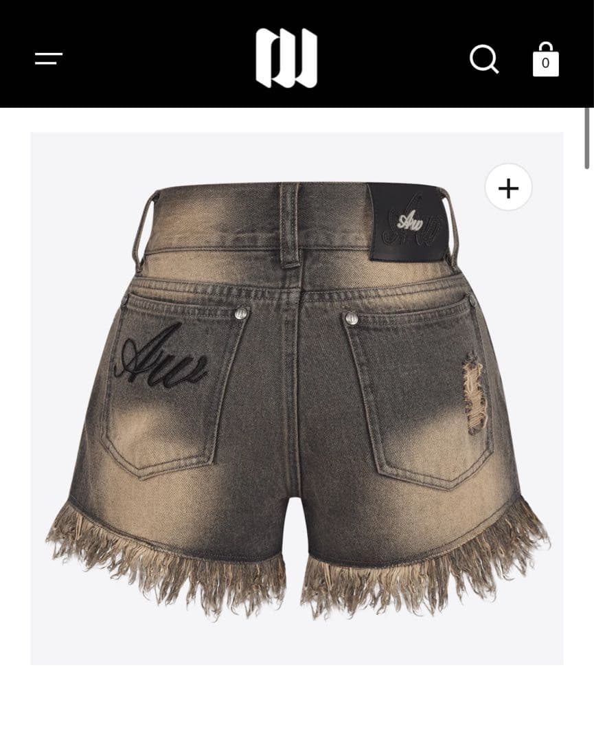 andwang fringe denim short pants デニム　パンツ