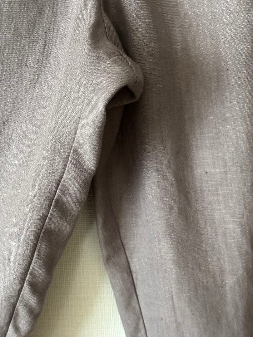 【美品】wafu cip限定 裾レース ペチパンツ ／ 超高密度 リネン 茶鼠