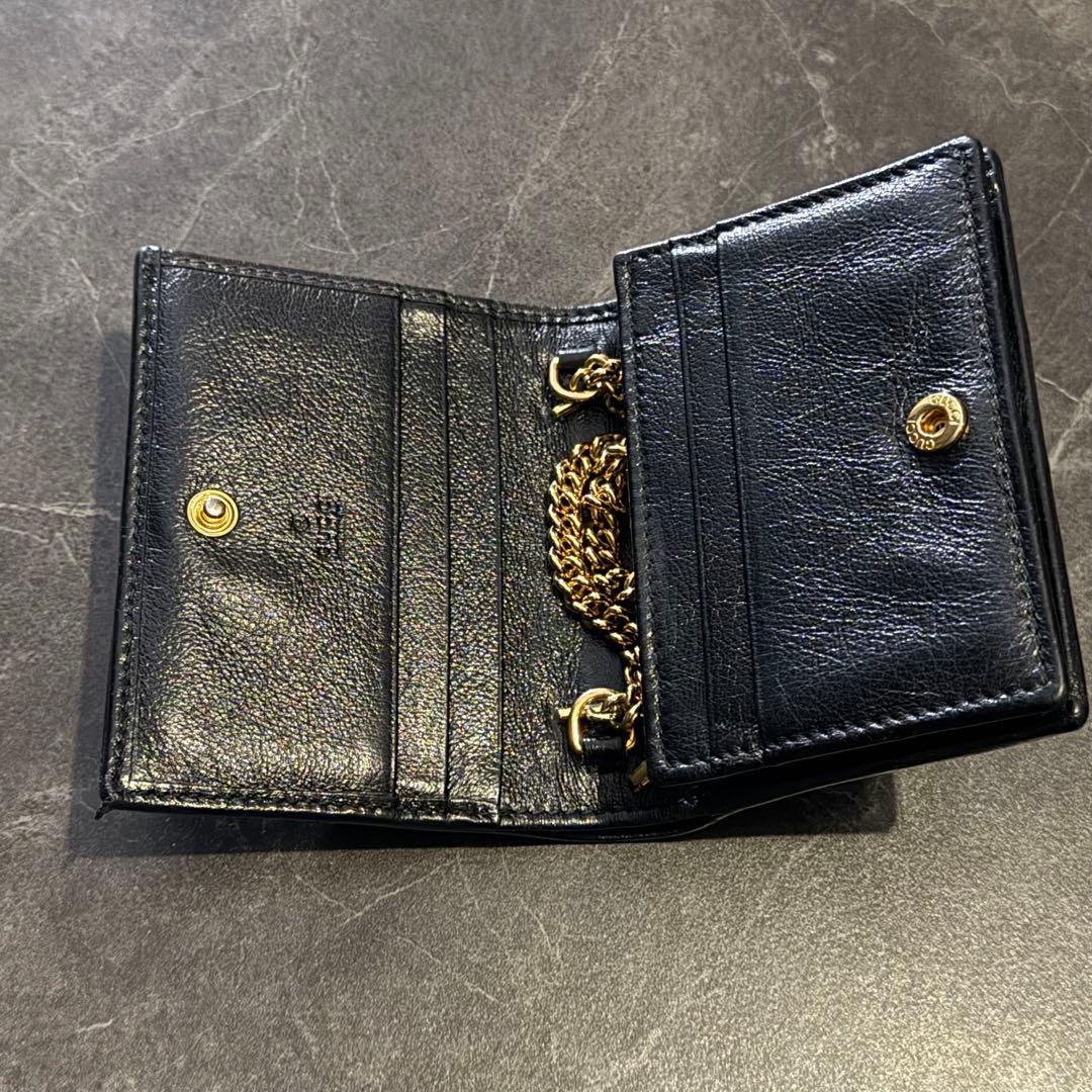 【美品】GUCCI ラジャ 二つ折り財布 チェーン付 正規品