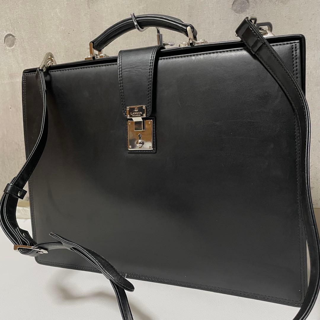 ランバンコレクション ビジネスバッグ 2way ダレスバッグ A4収納 本革 黒