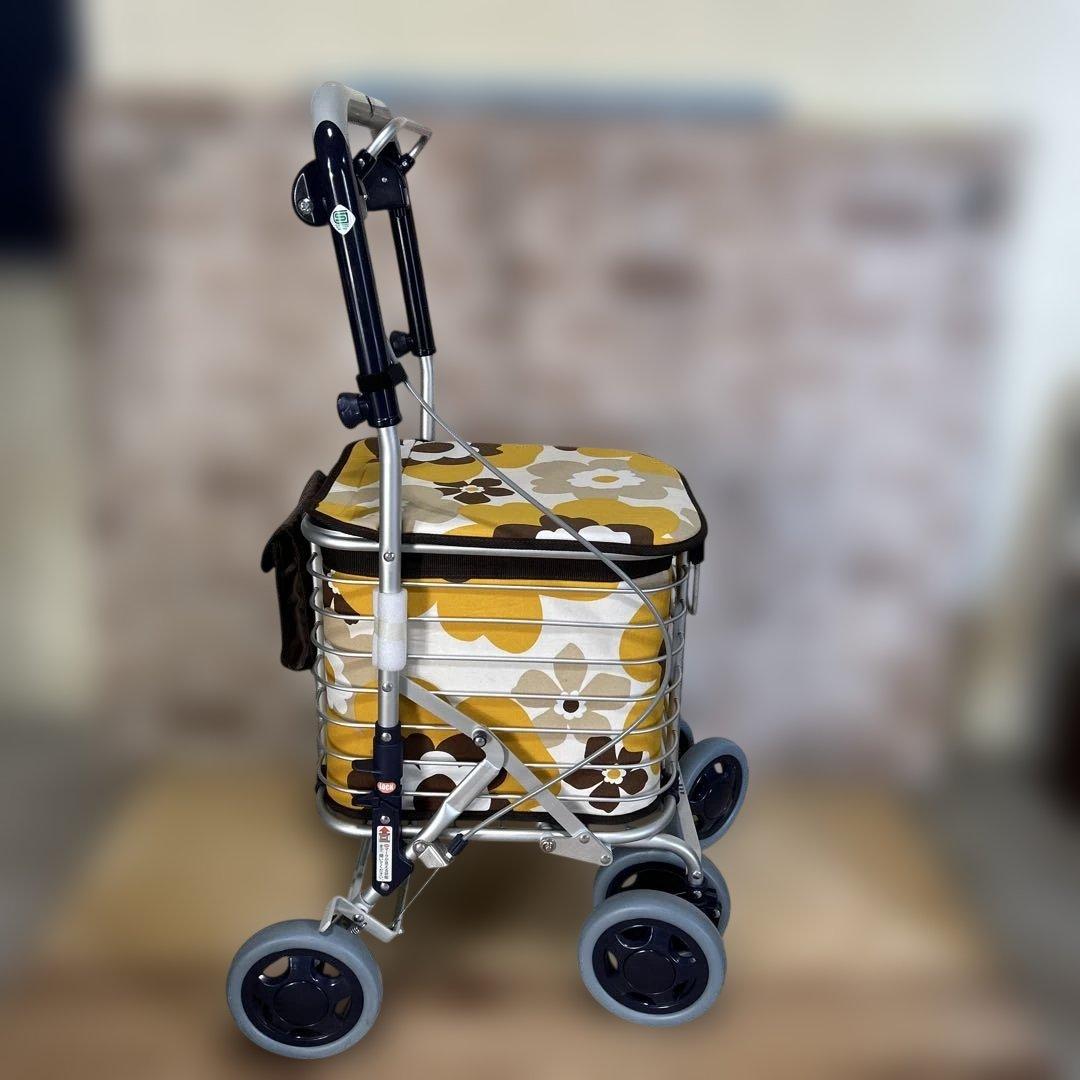 ユーバ産業 シルバーカー ショッピングカート スワレル イエロー 花柄