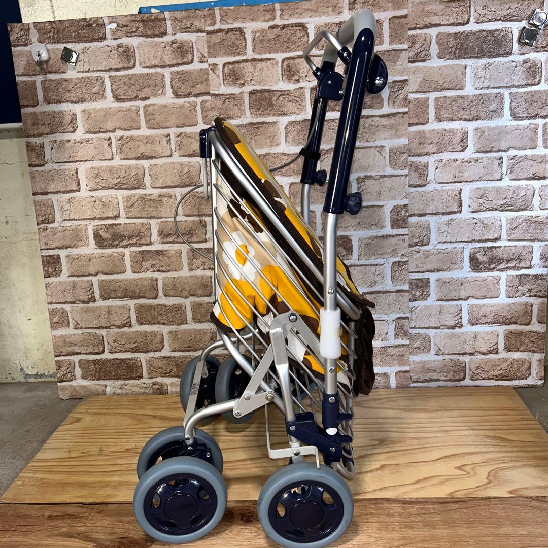 ユーバ産業 シルバーカー ショッピングカート スワレル イエロー 花柄