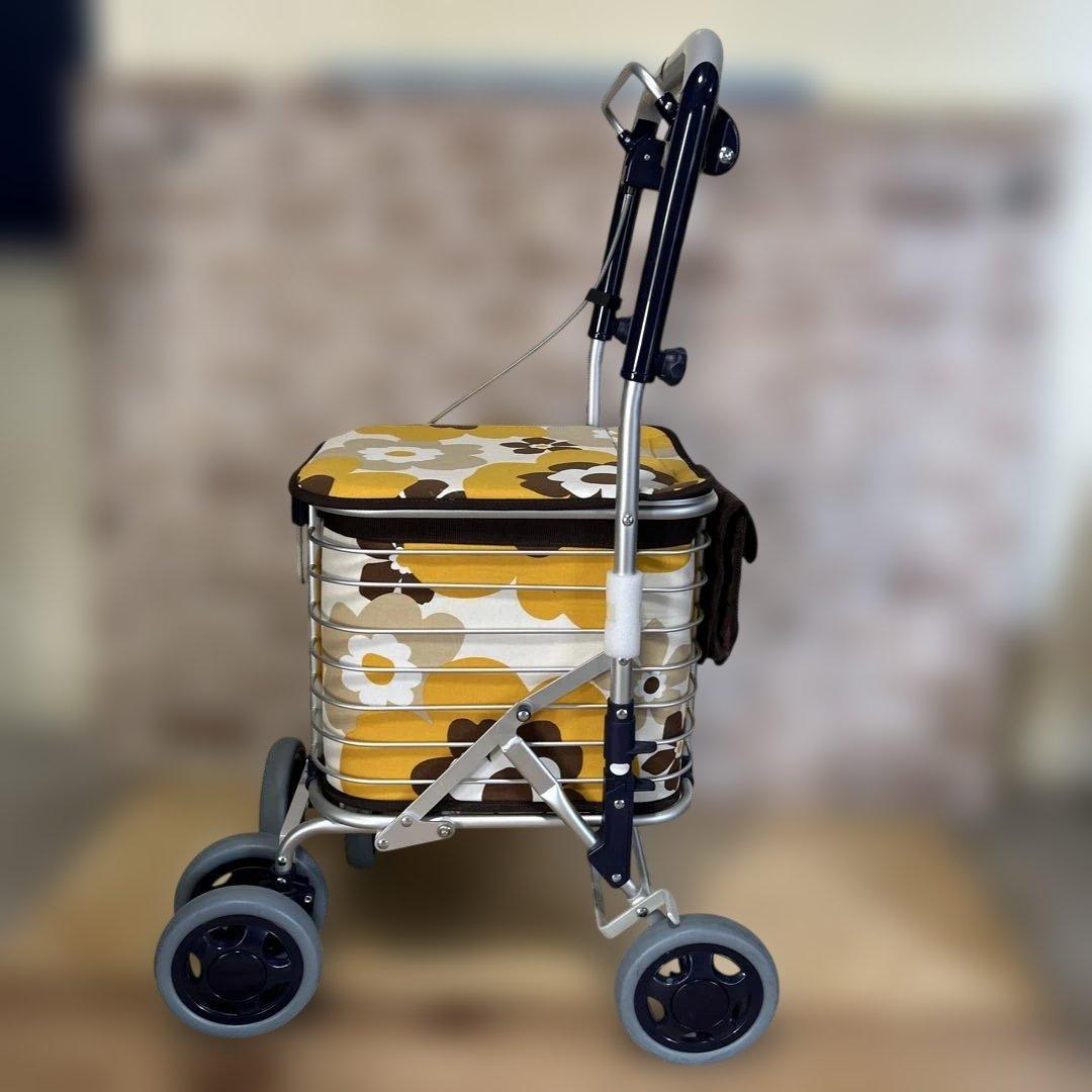ユーバ産業 シルバーカー ショッピングカート スワレル イエロー 花柄