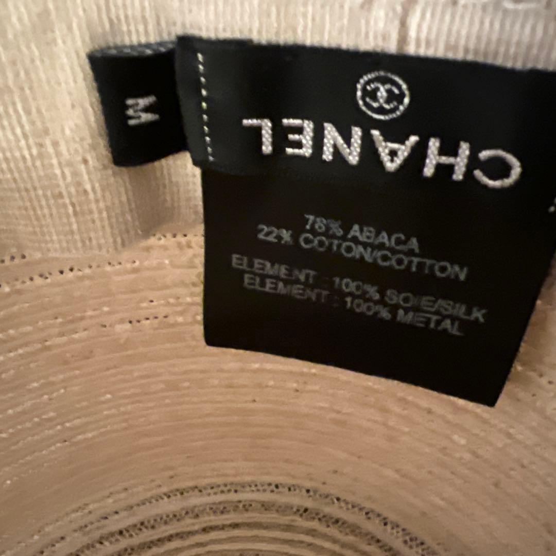 CHANEL リボン付き麦わら帽子 M 10/2最終お値下げいたします。