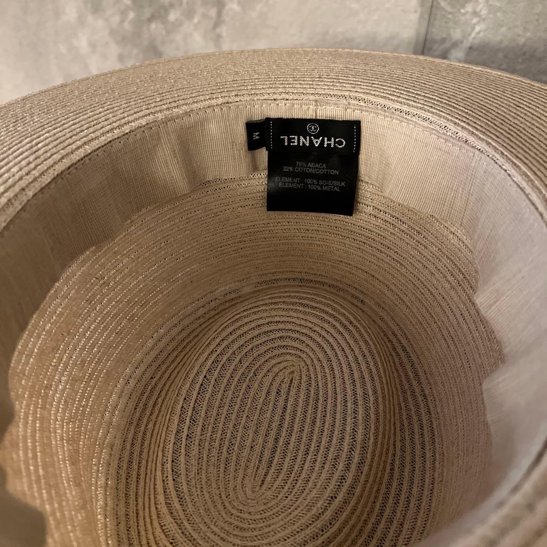 CHANEL リボン付き麦わら帽子 M 10/2最終お値下げいたします。