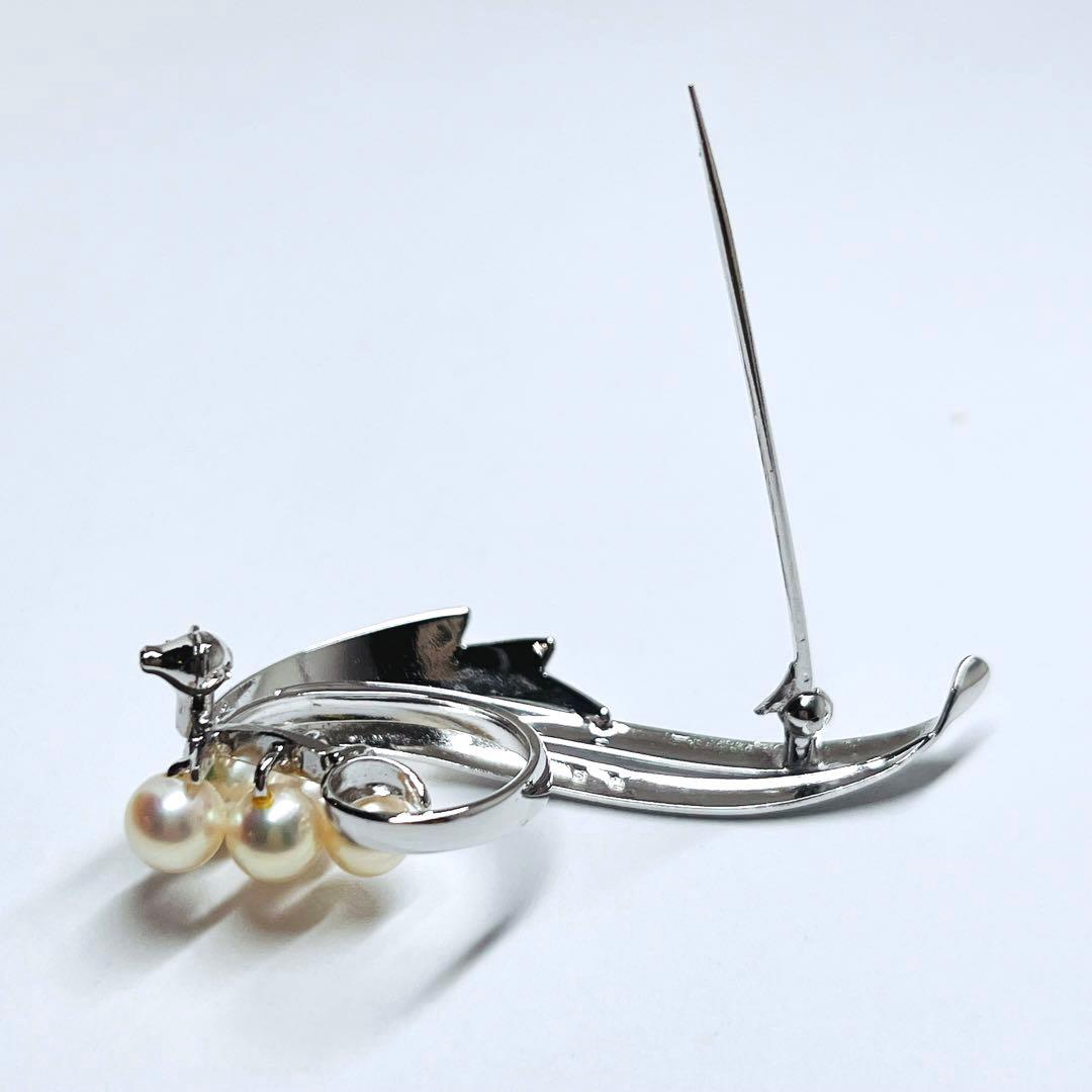 極美品✨　MIKIMOTO ミキモト パール　ブローチ　コサージュ　リーフ