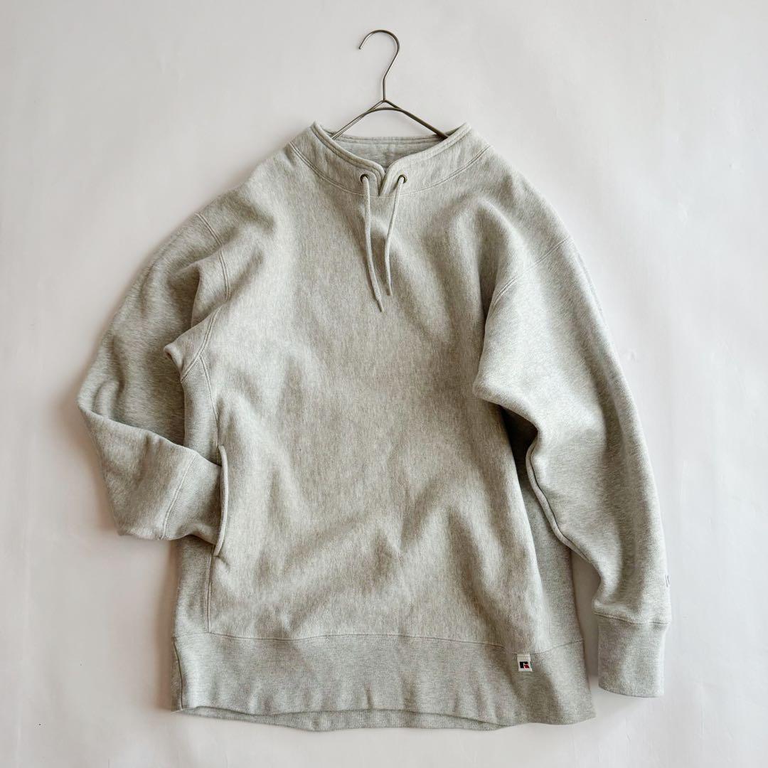 heart ラッセル RUSSELL ハイネック スウェット 無地グレー