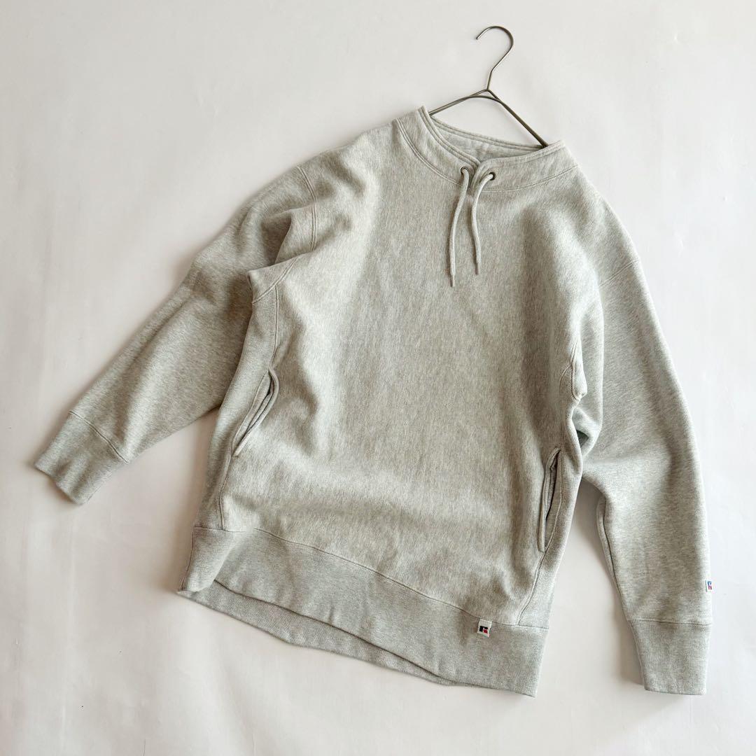 heart ラッセル RUSSELL ハイネック スウェット 無地グレー