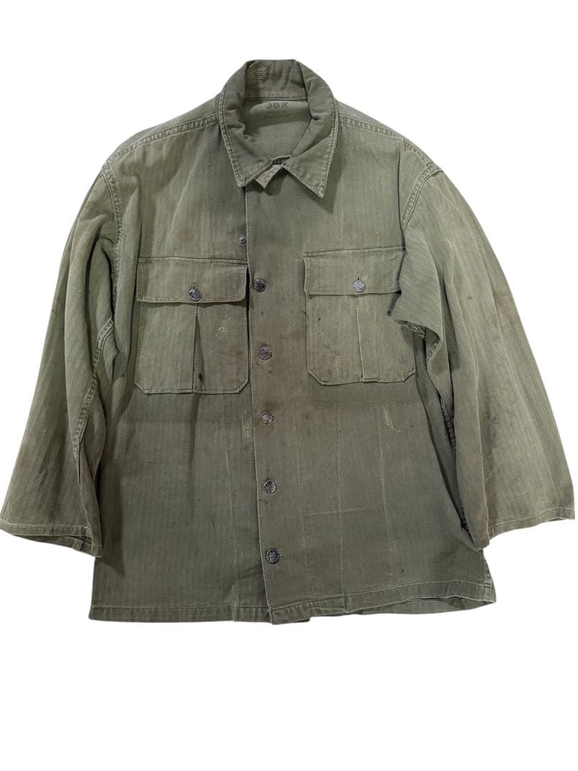 希少40s US ARMY M43 HBT ヘリンボーンツイル13スターボタン