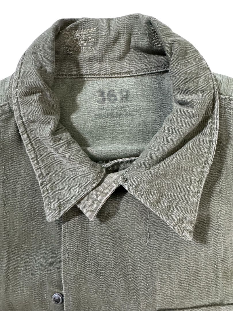 希少40s US ARMY M43 HBT ヘリンボーンツイル13スターボタン