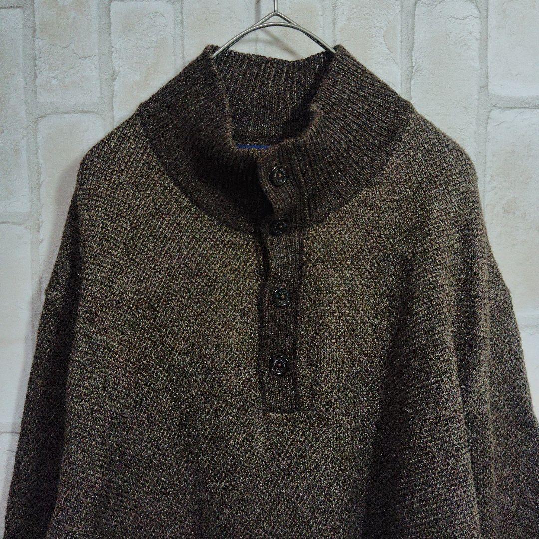 ポロラルフローレン　ニット　セーター　ボタン　　ブラウン　シルク