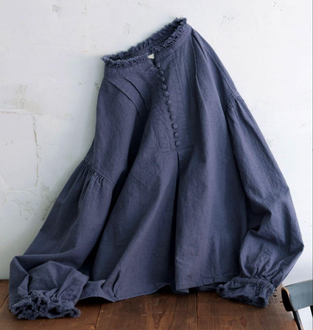 ソウルベリーブラウス　月影のブラウス　グレイッシュブルー