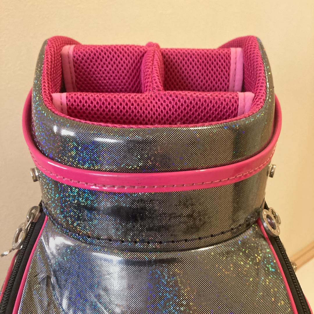 【みさこ】ウィルソン ゴルフ キャディバッグ シルバーラメ ピンク ハート