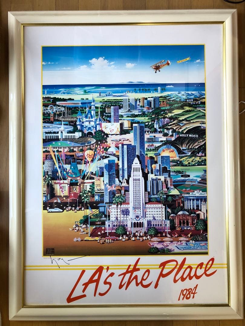 ヒロヤマガタ LA's the Place 1984 ポスター　自筆サイン入り