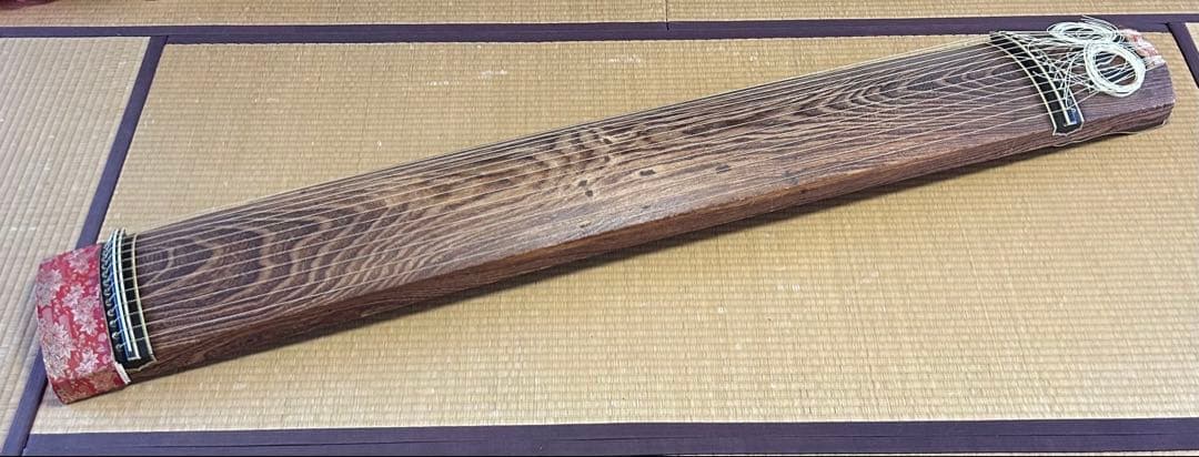 送料無料　木製筝 13本弦 和柄カバー付き
