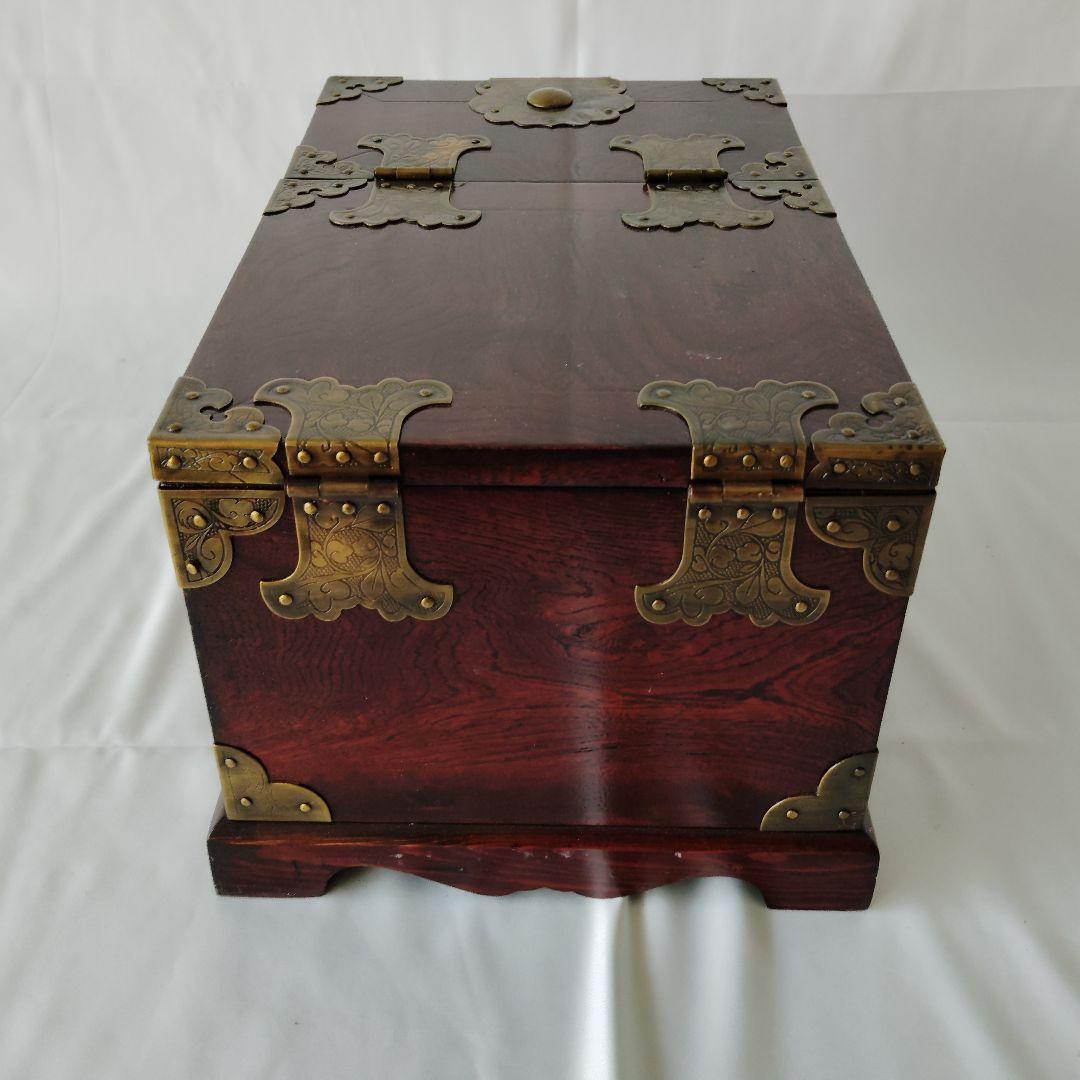 【美品】李朝家具　移動可能ドレッサー　朝鮮箪笥　鏡台 小物入れ　蝶板細工　貴重