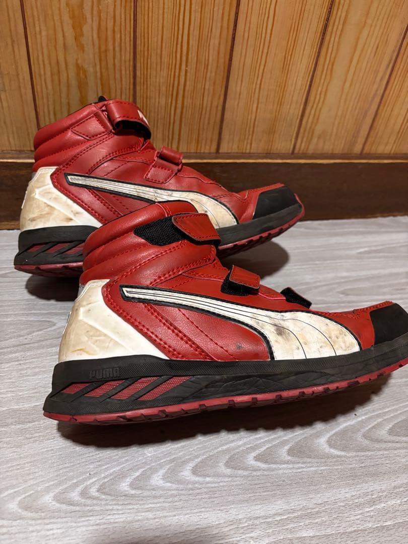 PUMA 赤 ハイカット安全靴 ベルクロ