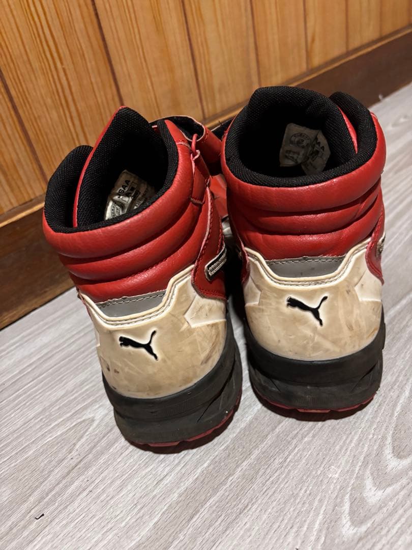 PUMA 赤 ハイカット安全靴 ベルクロ