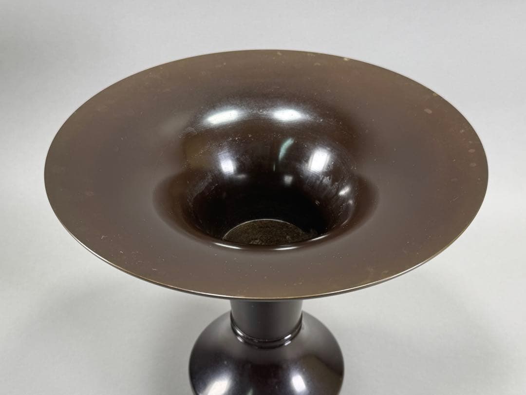 銅花器　いけばな　池坊　立花　古流　小原流　華道具　花瓶　在銘