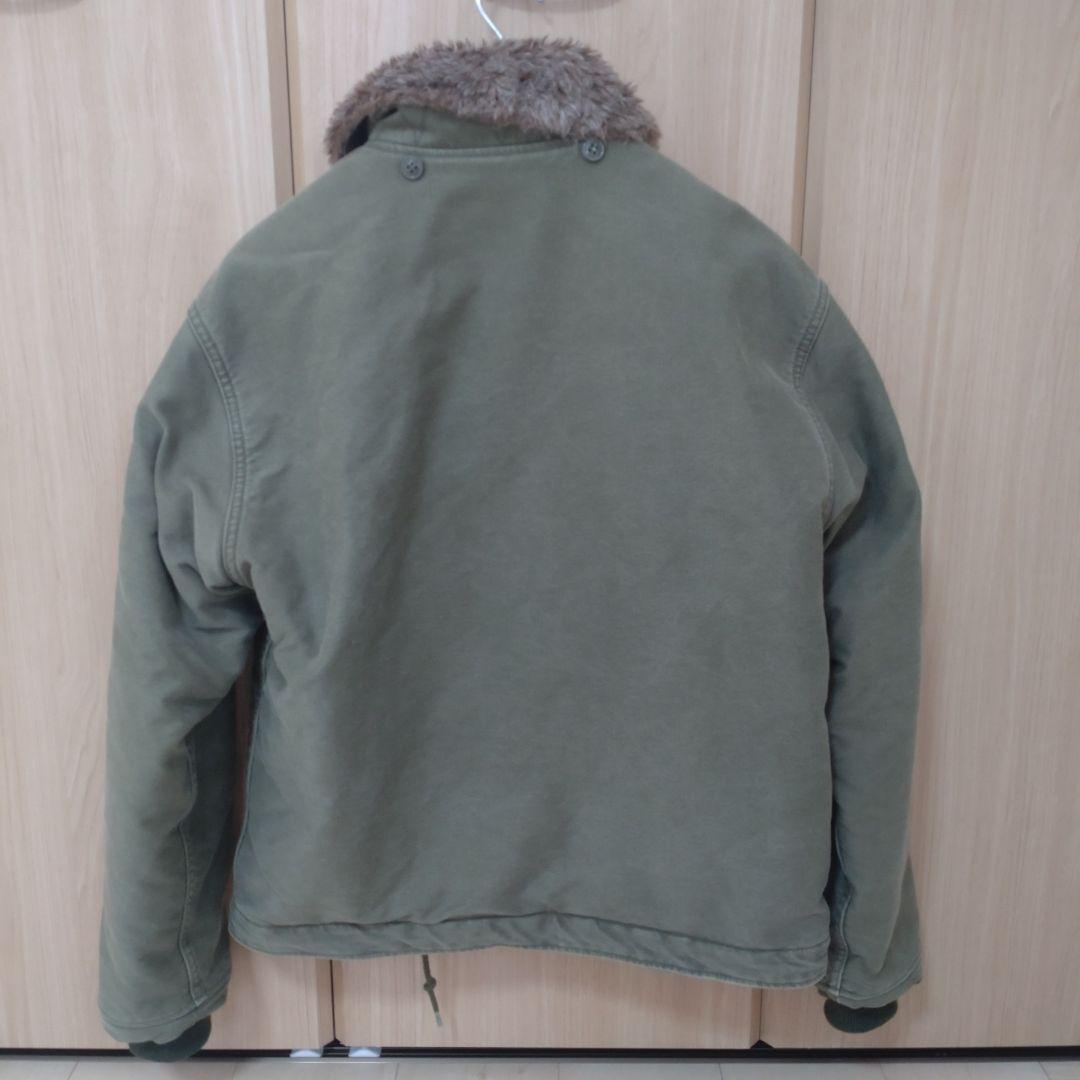 ぎんファー付きオリーブグリーンミリタリージャケット