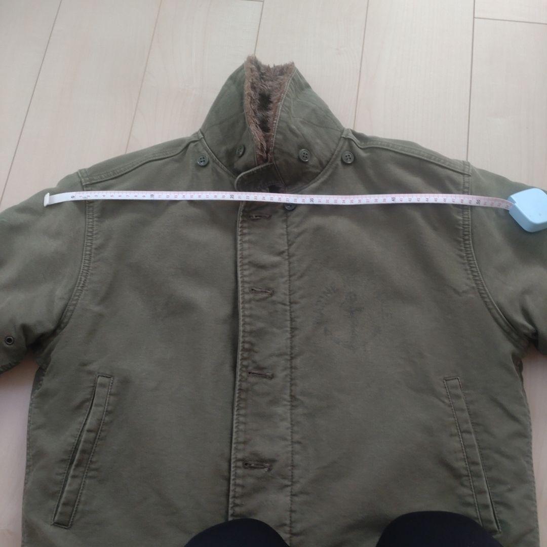 ぎんファー付きオリーブグリーンミリタリージャケット