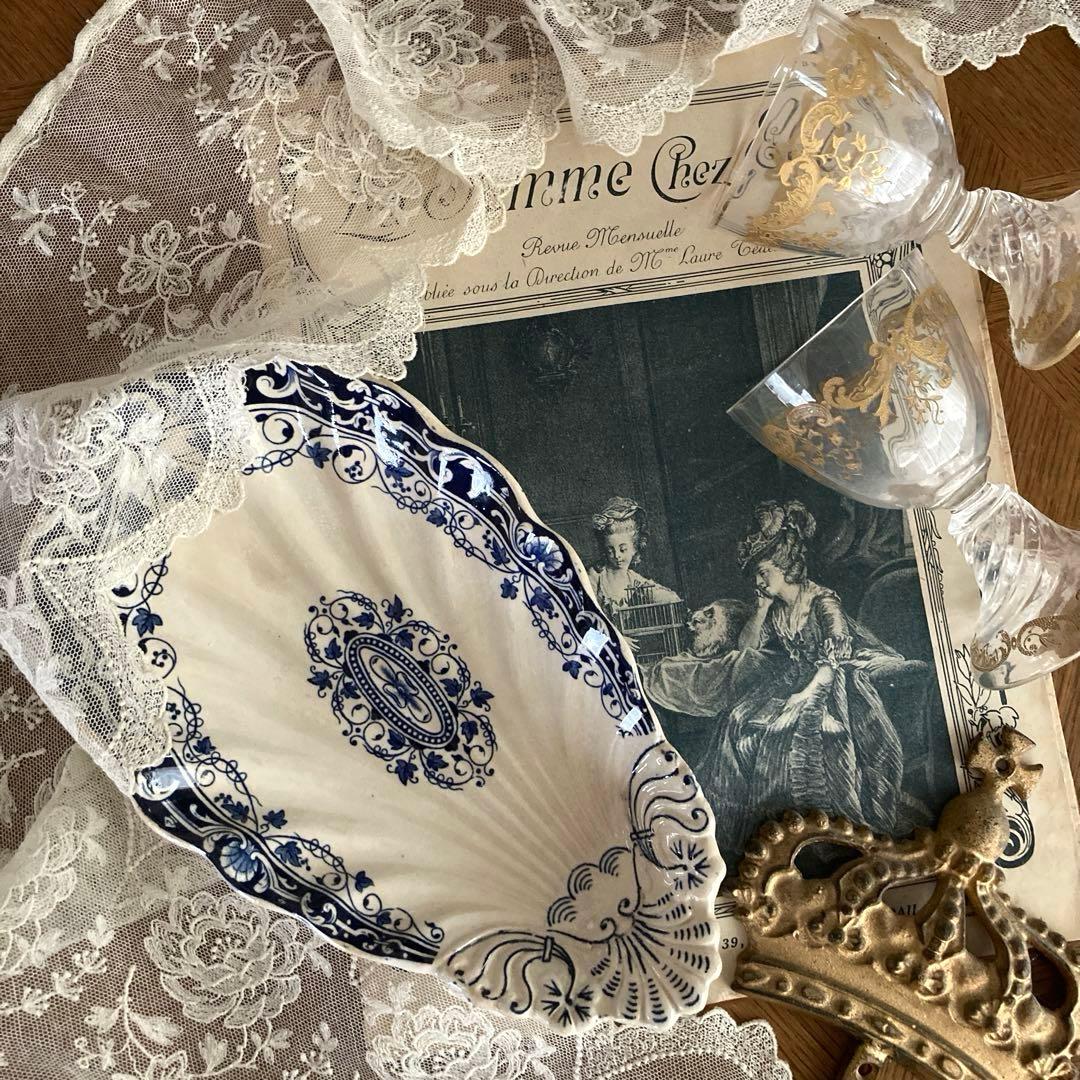 ♪フランスアンティーク ヴェイヤールボルドー シェル ラヴィエ プレート前菜皿