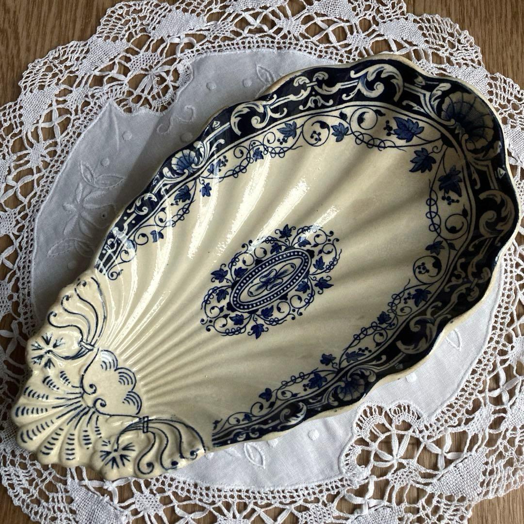 ♪フランスアンティーク ヴェイヤールボルドー シェル ラヴィエ プレート前菜皿