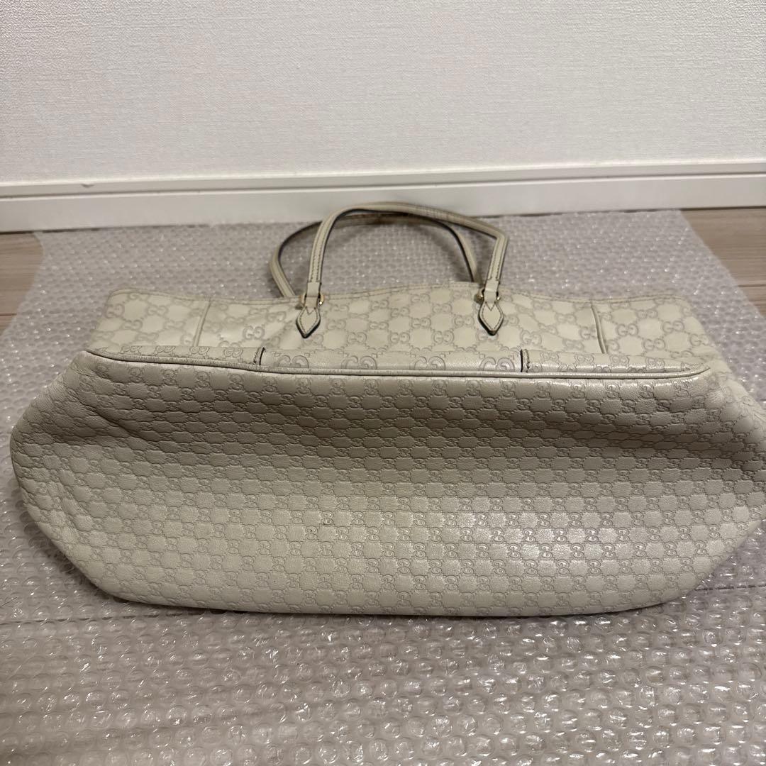 トートバッグ　GUCCI グッチシマ　レザー　ホワイト