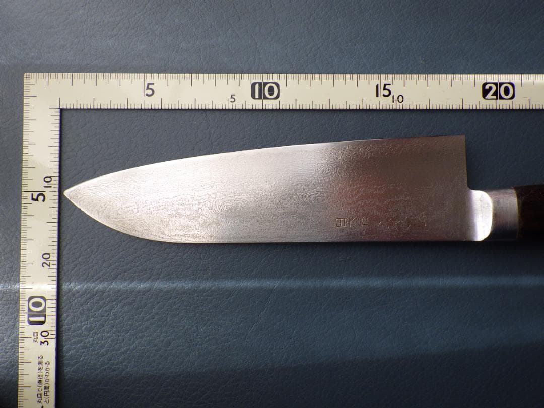 日本橋/木屋49層墨流スーパーゴールド粉末鋼包丁★黒檀柄★ダマスカス