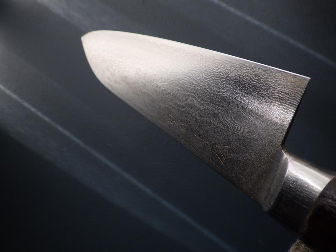 日本橋/木屋49層墨流スーパーゴールド粉末鋼包丁★黒檀柄★ダマスカス