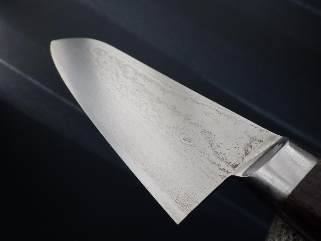 日本橋/木屋49層墨流スーパーゴールド粉末鋼包丁★黒檀柄★ダマスカス