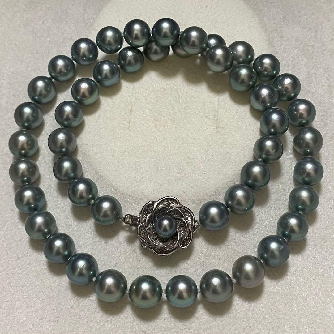【超大珠✨テリ良】あこや真珠 ネックレス 8.5-9.0 パール グレー アコヤ