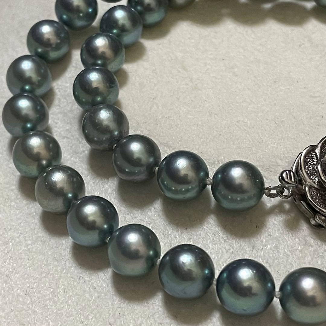 【超大珠✨テリ良】あこや真珠 ネックレス 8.5-9.0 パール グレー アコヤ