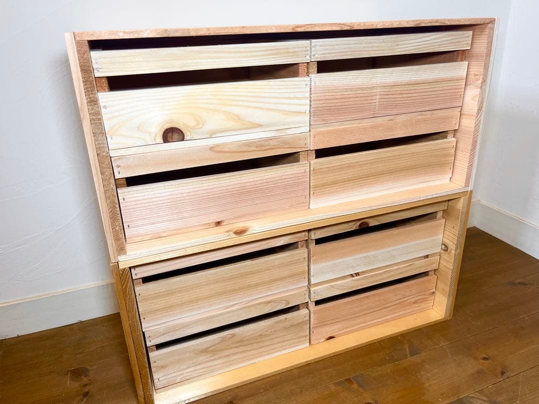 さらさらこ りんご箱 3箱 把手無し & 収納小箱 8箱