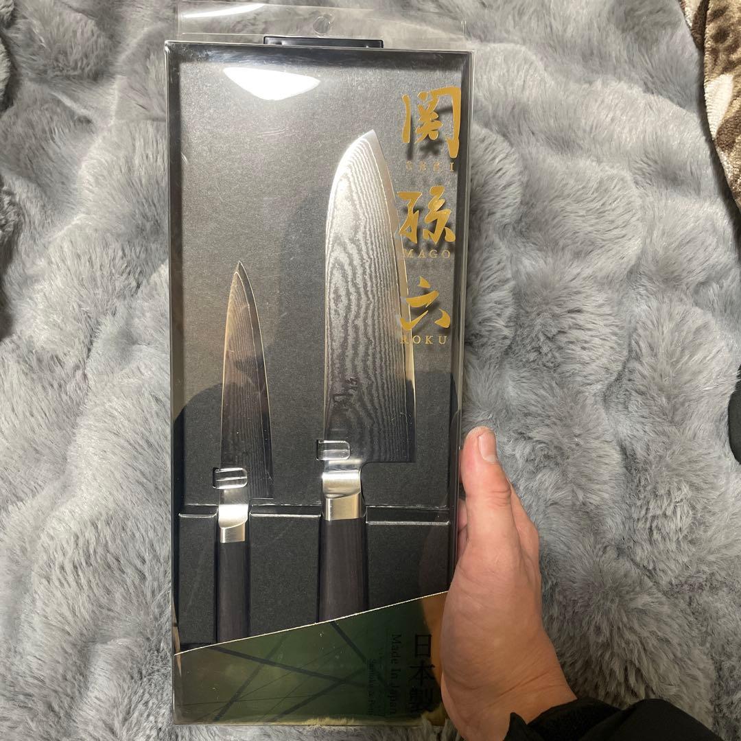 関孫六ダマスカス三徳・ペティ2点セット　　包丁