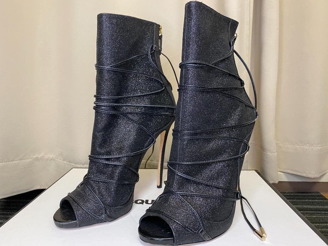 Dsquared2 グリッター レースアップオープントゥブーツ