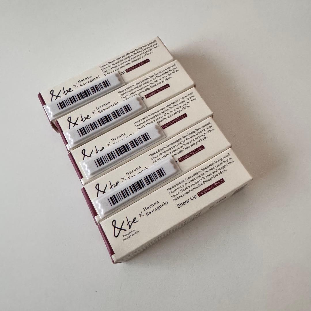 川口春奈 コラボ シアーリップ ラズベリーブラウン　&be 5本