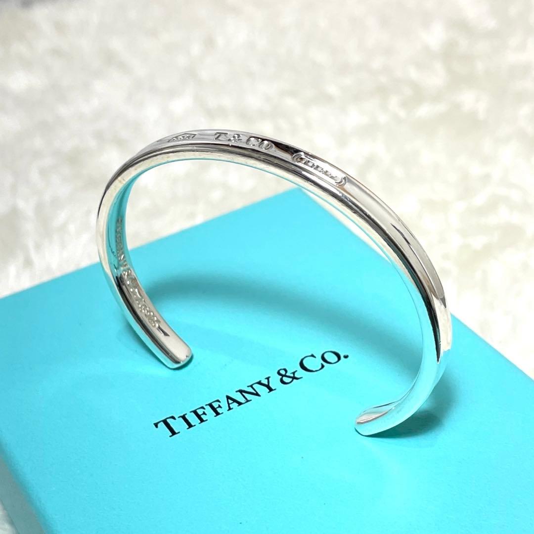 【極美品】ティファニー　ナロー1837 カフバングル　925 箱、巾着袋付属