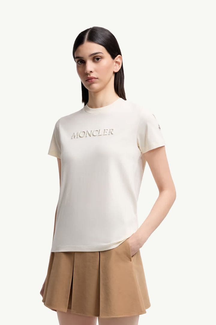 MONCLER 半袖Tシャツ ホワイトアイボリー