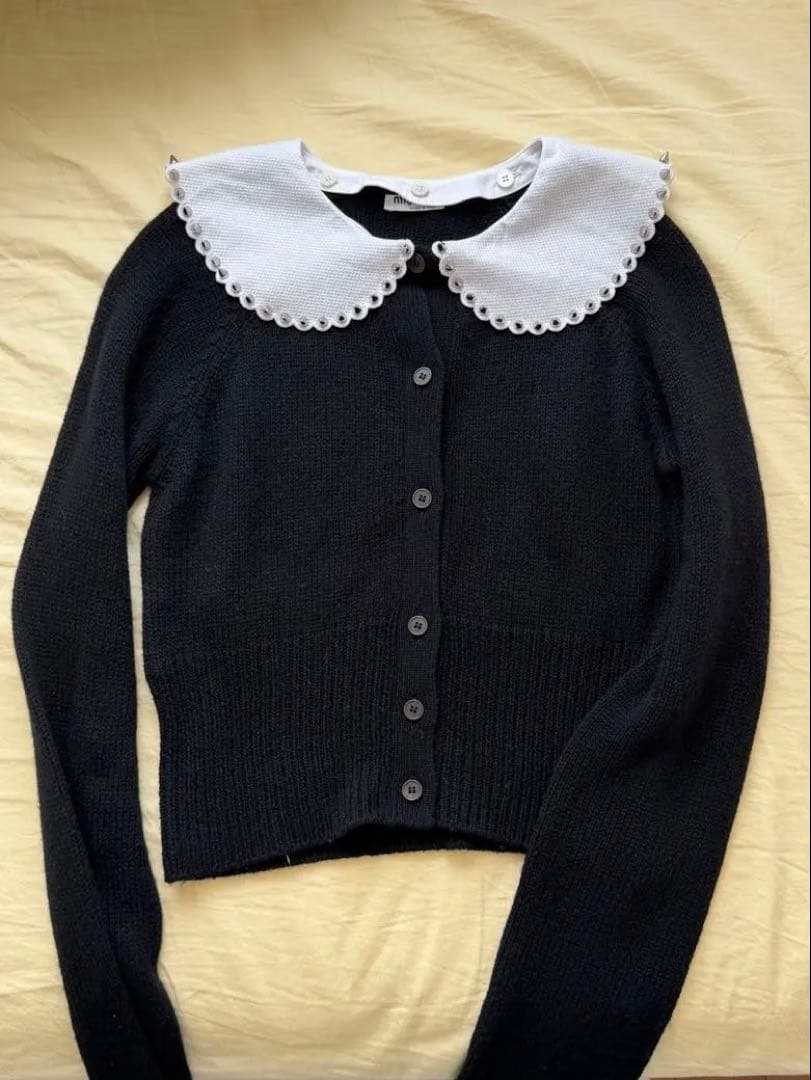 MIUMIU ミュウミュウ 丸襟 ウール カーディガン